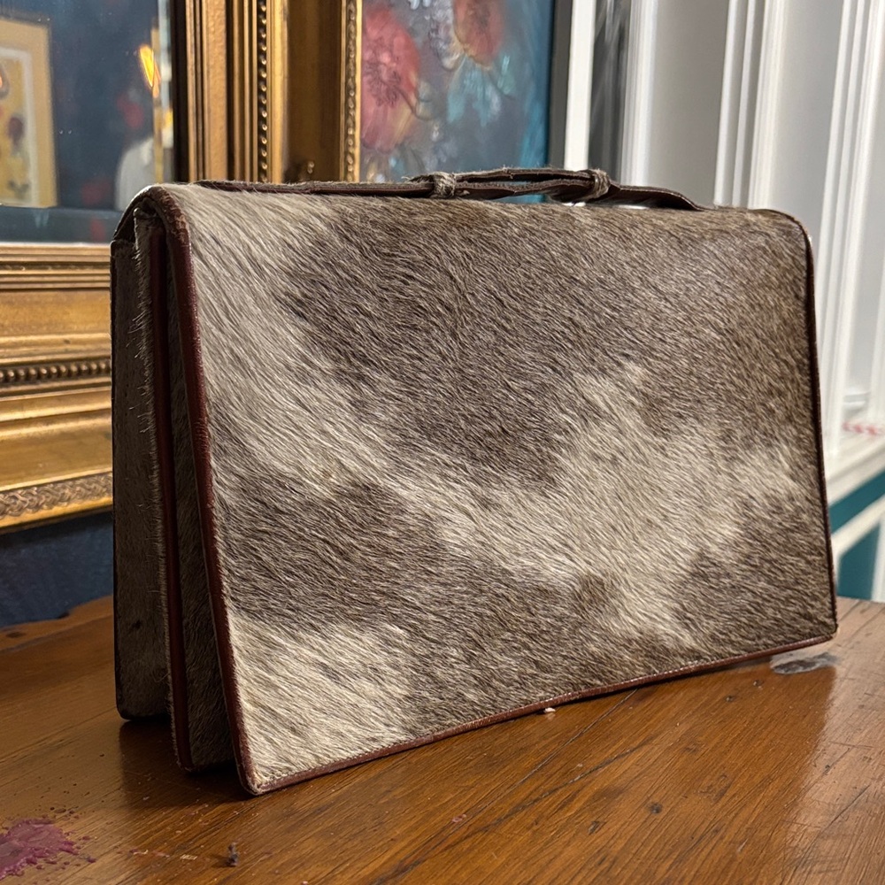 Vintage Elegant Brown and Gray Ladies Handbag